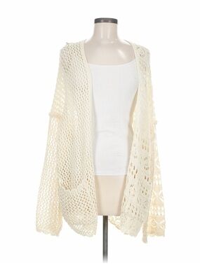 New: POL Lightweight Boho Mixed Pattern Knit Crochet Cardigan• Medium